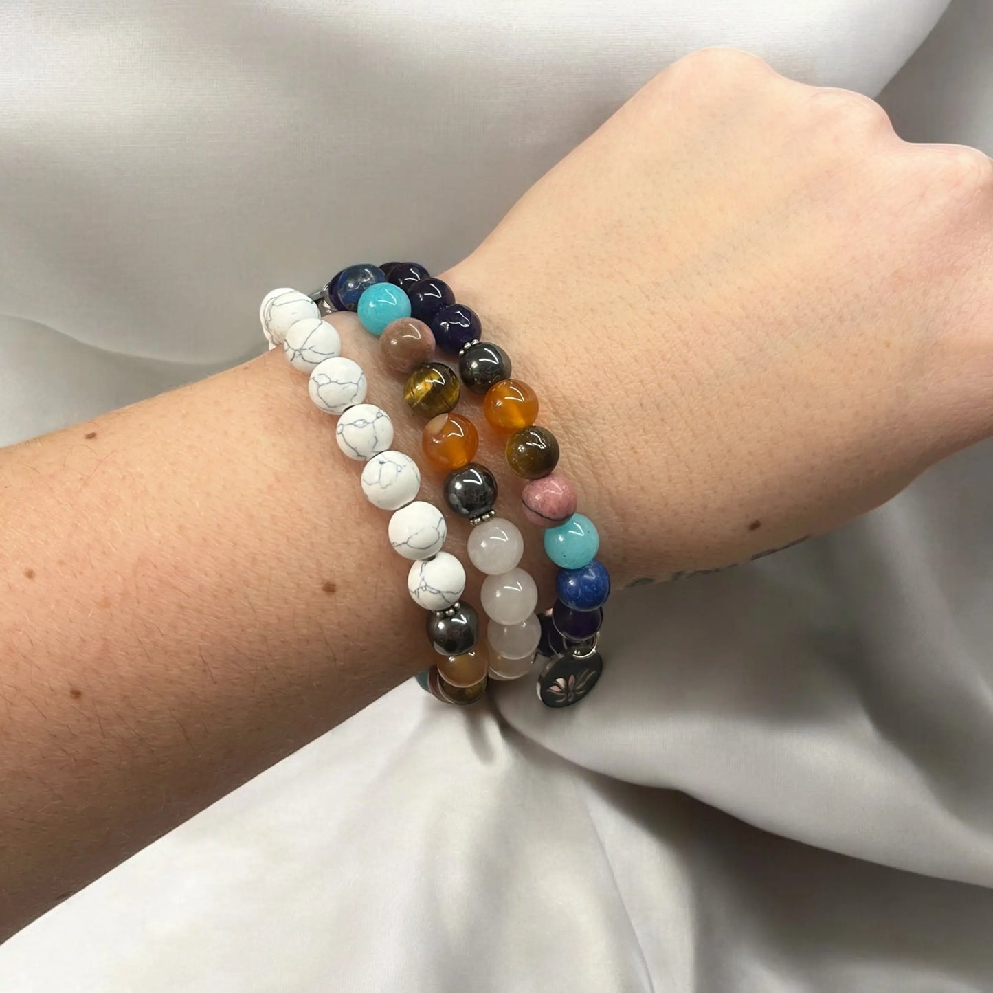 Bracelets mala (3) améthyste et howlite