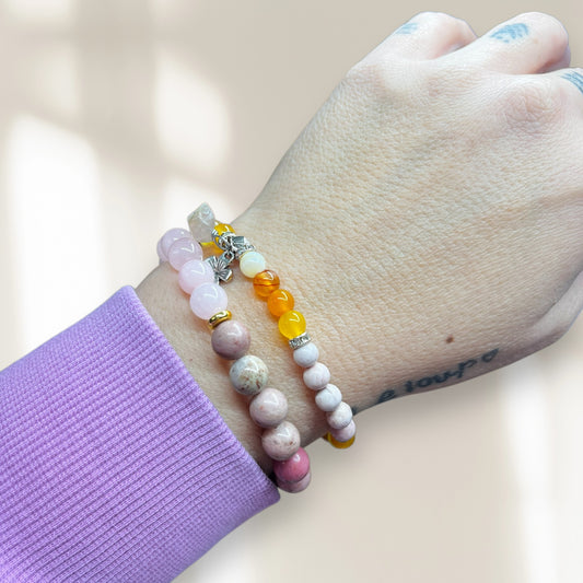 CORAZON quartz rose & rhodonite